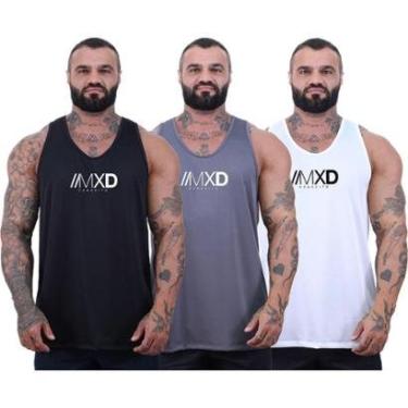 Imagem de Kit 3 Regatas Cavada Mxd Conceito Dry 100% Poliéster Furinho Cor:;Tamanho:P;Gênero:Masculino-Masculino