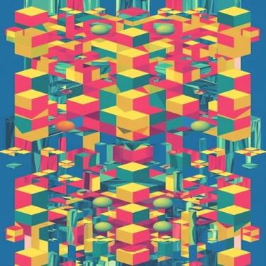 Imagem de Quadro Decorativo Vertical Estampa Colorful Geometric Design Arte Moderna 30x30cm