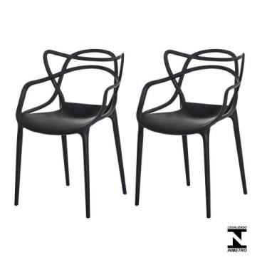 Imagem de Kit 2 Cadeiras Allegra Preta Sala Cozinha Jantar - WAW DESIGN