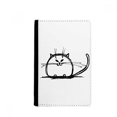 Imagem de Porta-passaporte Curly Heavy Cat Smile Sit Line Notecase Burse Capa carteira porta-cartões