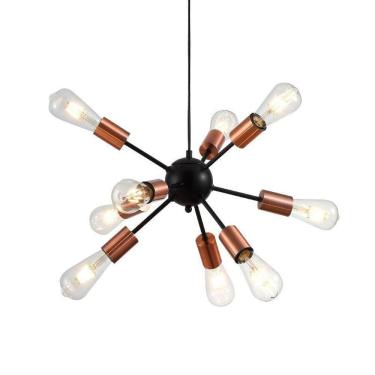 Imagem de Lustre Pendente Quality Kiev Preto E27 - 9 Lâmpadas