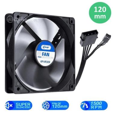 Imagem de Cooler Para Gabinete ou CPU 1500 RPM Silencioso 120mm Alta Eficiência 