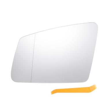 Imagem de X AUTOHAUX Substituição de vidro retrovisor do lado esquerdo do motorista com placa de suporte vidro branco aquecido para Mercedes-Benz S/C/E-class W212 W204 W221