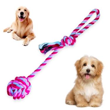Imagem de Brinquedo Pet Corda Resistente Forte Interativo para Cachorro Cães Cor