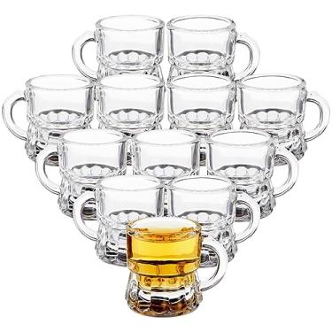Imagem de Okuna Outpost Mini copos de shot com alças - Conjunto de copos transparentes reutilizáveis - Serve mini doses com aderência segura - lembrancinhas de casamento e festa de adultos - Pacote com 12, 28 g