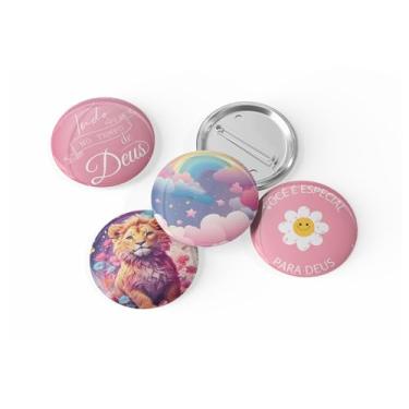 Imagem de kit com 4 Botons Broche Alfinete - Coleção Motivacional - Button, Pin