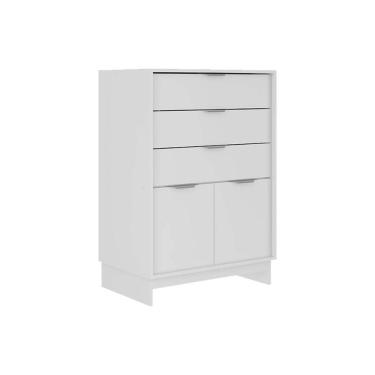Imagem de Cômoda De Quarto 1112 com 2 Portas E 3 Gavetas Branco - Carraro
