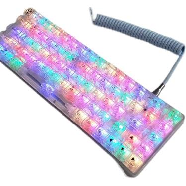 Imagem de Conjunto de teclas PBT de 57 teclas para teclado mecânico – Teclas PBT grossas duráveis, compatíveis com MX, perfeito para layouts de teclas 61/64/68/87/104/108, presente para jogadores/digitadores