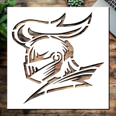 Imagem de STENCILAIR Estêncil de cabeça de dragão, 14 x 14 cm, modelo de plástico reutilizável