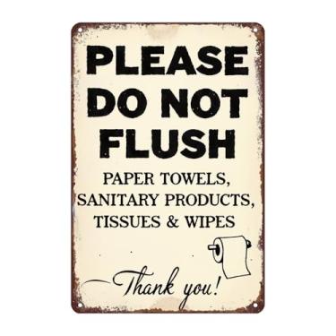 Imagem de Decoração de parede de latão com lembrete de banheiro - Arte de parede rústica de banheiro de 30 x 20 cm para escritório, restaurante, Airbnb, etiqueta de vaso sanitário, presente para anfitriões