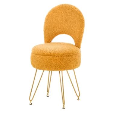 Imagem de WROCFURSTAR Banqueta de armazenamento otomana com encosto dobrável, cadeira de maquiagem de veludo, multifuncional, estofada, para banheiro, quarto, sala de estar, entrada