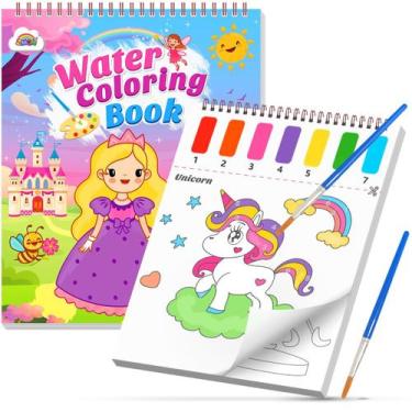 Imagem de Livro de colorir a água ZMLM Paint para crianças pequenas com pincel e