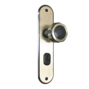 Imagem de Fechadura Madrid 2002/07F Externa Maçaneta Fixa Espelho Latonado 40mm 