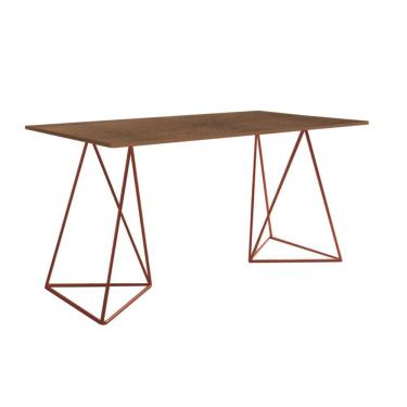 Imagem de Escrivinha Mesa Bela Vista Cobre E Tampo Imbuia - Cor: Marrom