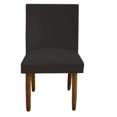 Imagem de Cadeira Para Sala De Jantar Tóquio Pés Palito Suede Marrom D'classe Decor