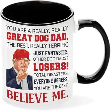 Imagem de Viberty Caneca Dog Dad 325 ml - Presentes de pai de cachorro para homens - Presentes de pai de cachorro - amante de cães, caneca de cerâmica de dono de cachorro - Natal, aniversário, presentes de dia