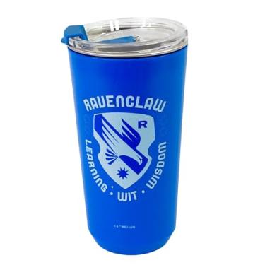 Imagem de Zonacriativa – Copo Sky Harry Potter Corvinal Ravenclaw 500ml em Aço Inoxidável e Plástico | Parede Dupla | Tampa Hermética com Abre e Fecha