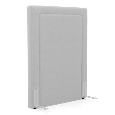 Imagem de Cabeceira Cama Box Solteiro Alba 90cm Com Frame Bouclé Cinza Claro - Abmaza