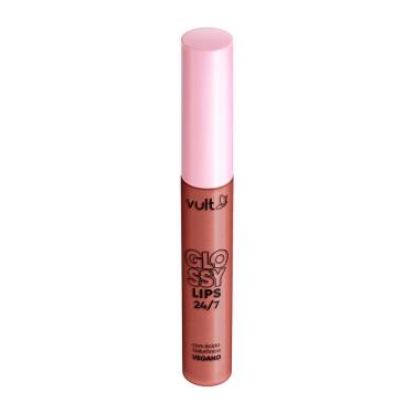Imagem de Gloss Labial Vult Glossy Lips 24/7 Cor Pêssego Cintilante 5,2ml