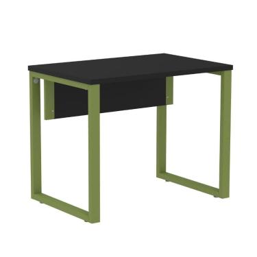 Imagem de Mesa Escritório P25 Tub Pandin 90 Cm (larg) Tampo Mdp Preto Pé Aço Tubular Verde Mirô