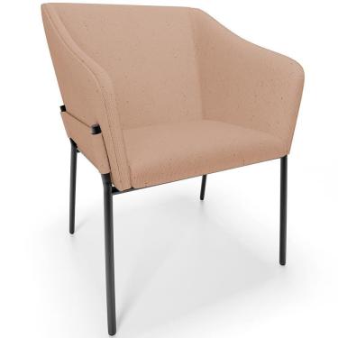 Imagem de Cadeira Para Sala De Jantar Estar Living Olívia L02 Linho Rosê - Lyam Decor