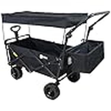 Imagem de Carrinho Montclair Dobrável com Camada, Preto, Capacidade 80kg, 83x50x60cm, Portátil para Mercado e Transporte