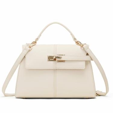 Imagem de Goinsound Bolsas femininas de couro vegano com alça ajustável, Bege macio