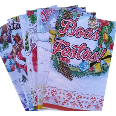 Imagem de Pano De Prato Natal Estampado Tamanho Grande - 12 Un - Amabile
