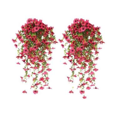 Imagem de Guirlanda Artificial De Margaridas E Eucalipto 2 Peças Flores De Seda 