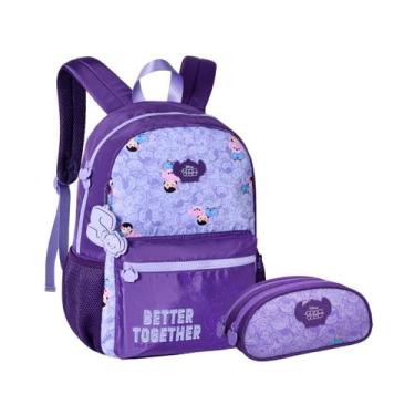 Imagem de Kit Mochila De Costas Tsum Tsum Stitch Com Estojo Duplo Juvenil Licenc