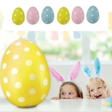 Imagem de Estatuetas colecionáveis de ovos de Páscoa coloridos impressos em 3D, presente para decoração de mesa executiva de escritório em casa