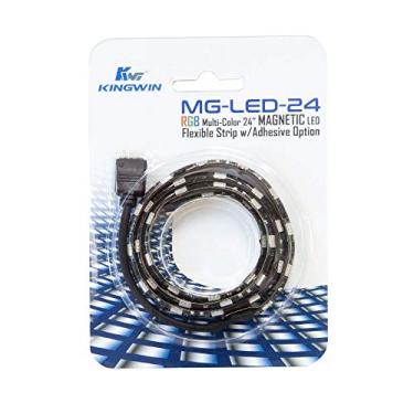 Imagem de Kingwin Fita de luzes LED RGB, faixa de luz de LED magnética com opção adesiva para capa de computador, PC, laptop e iluminação de fundo. Fita de luzes SMD 5050, 61 cm [compatível com Asus Aura RGB]