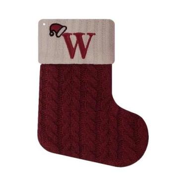 Imagem de Meias De Natal De Madeira Vermelhas Com Letras, Enfeite Pendurável Par