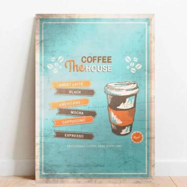 Imagem de Placa Decorativa Metálica House Coffe - TACOLADO PAPEL DE PAREDE, 20x3