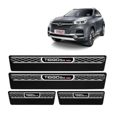 Imagem de Kit Soleira Elegance Np - Protetor Premium Tiggo 5x Pro 2022 a 2023 - 