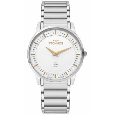 Imagem de Relógio Technos Masculino Ref: Gl22aq/1k Slim Prateado