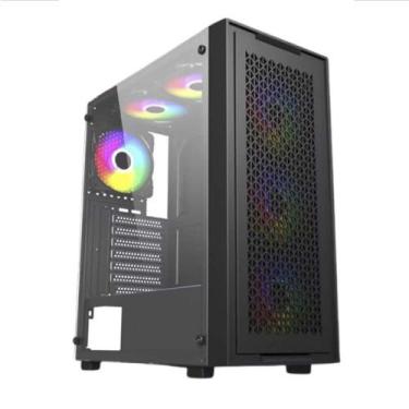 Imagem de Gabinete Gamer Bg-050 X-Frame Se Cinza Preto Bluecase 3 Argb