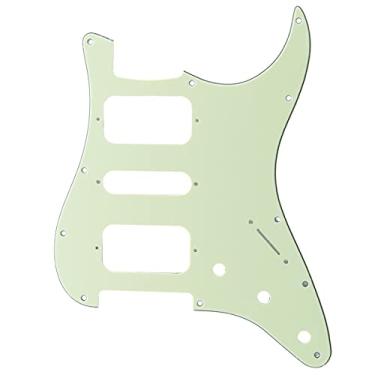 Imagem de Musiclily Pro 11 Furos Canto Redondo HSH Escudo Strato Pickguard para Guitarra Fender American/Mexican Standard Stratocaster, 3 Camadas Mint Green