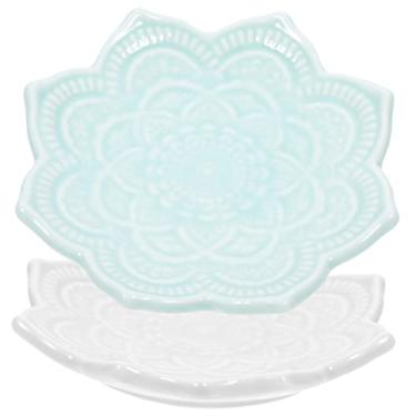Imagem de GALPADA 2 Unidades prato de joias mandala prato porta cristal bandeja de saboneteira decoração boho cômoda suporte de armazenamento bandeja de prato de joias penteadeira plantar as flores