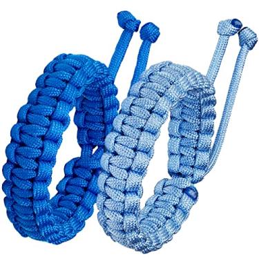Imagem de Jewever Pulseiras de sobrevivência Paracord trançada corda artesanal para casais, homens e mulheres, tamanho ajustável (conjunto de 2), Adjustable, Poliéster, Sem Pedra Preciosa