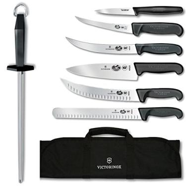 Imagem de Victorinox - VN46137 Conjunto de talheres suíços Fibrox Pro Ultimate Competition BBQ Set, rolo de faca, 8 peças