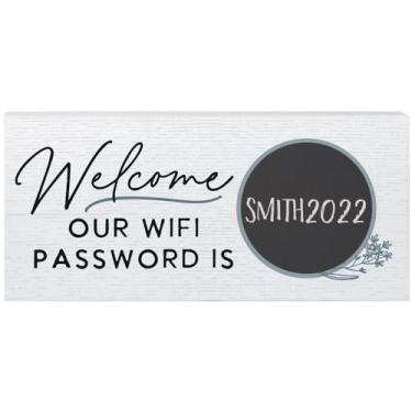 Imagem de Simply Said, INC Placa de giz Chalk Talks WiFi - Bem-vindo, nossa senha de WiFi está (em branco) - Placa de giz apagável de 30,5 x 14 cm - Feito nos EUA - CHT1089