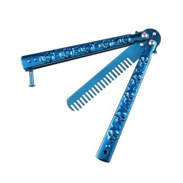 Imagem de Pentes dobráveis de aço inoxidável, pentes de prática dobráveis, ferramentas de estilo de cabelo para uso esportivo ao ar livre feito de titânio