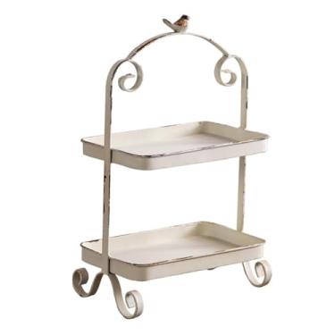 Imagem de Generic Cesta de armazenamento de mesa Camada dupla Multifuncional Perfume Cosméticos Suporte para bolo Sobremesa Expositor Prateleira para sala de estar