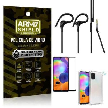 Imagem de Capinha Samsung A31 + Fone Sport Hs92 + Pelicula 3D - Armyshield