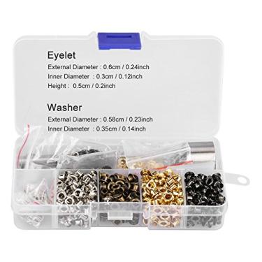 Imagem de Kit de ilhós 5 mm x 220 pçs/3 mm x 420 pçs, ilhós de metal de ferramenta de configuração de ilhós com caixa de armazenamento para artesanato em couro, projetos de bricolage (3 mm * 420 pçs)