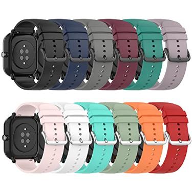 Imagem de QGHXO Pulseira para Amazfit Bip 3/3 Pro/U Pro/S lite/Lite/S/U, pulseira de silicone macio de substituição para Amazfit GTS 4/4 Mini/2/2e/2 Mini