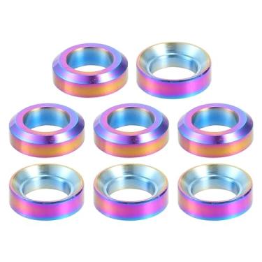 Imagem de Partuto 8 peças M6x5,5 parafuso universal para bicicleta parafuso arruela parafusos - MTB mountain bike bicicleta côncavo convexo balanceador - liga de titânio cores sortidas