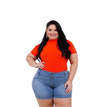 Imagem de Bermuda Short Jeans Com Lycra Pedalete Plus Size Feminino - karha Jean