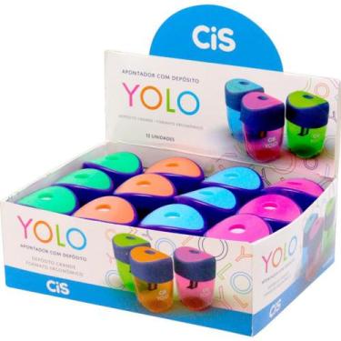 Imagem de Apontador com Depósito CIS Yolo  4 Cores, Pacote com 12 Unidades - Ser